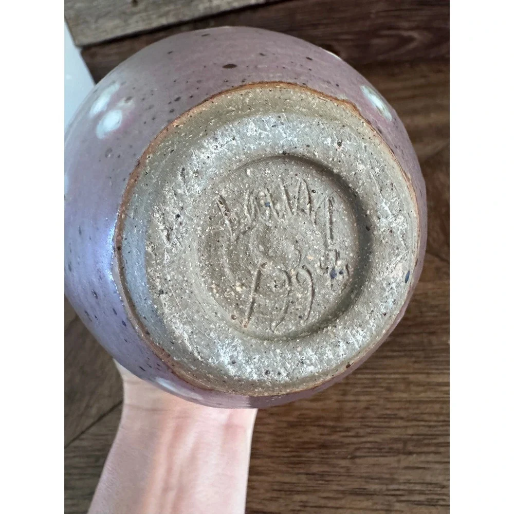Vintage 1994 Karma Pottery Vase by Nancy Gisborne Signed New Zealand Studio art